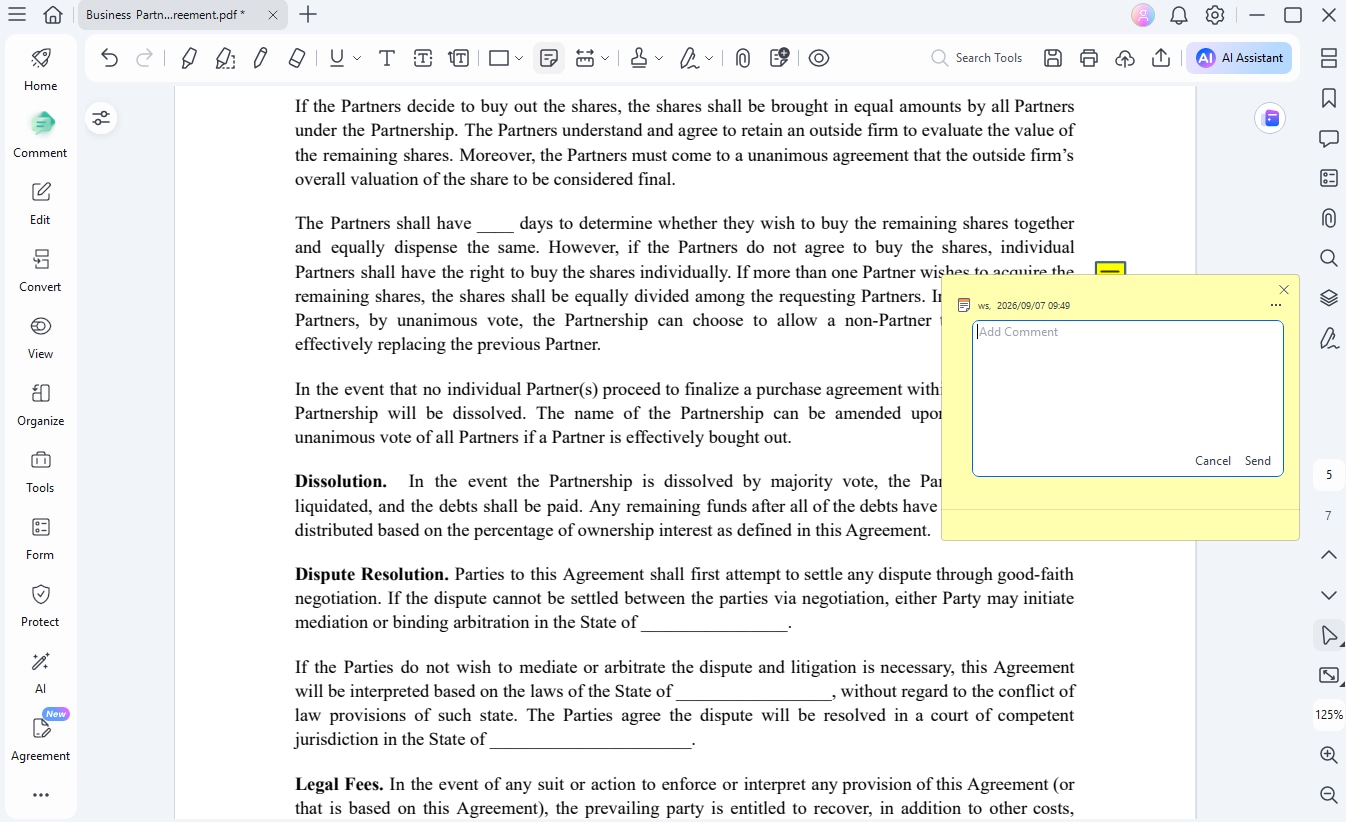 comment features on pdfelemenet