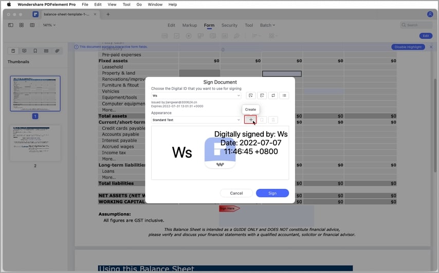 add digital signature to pdf id appearance