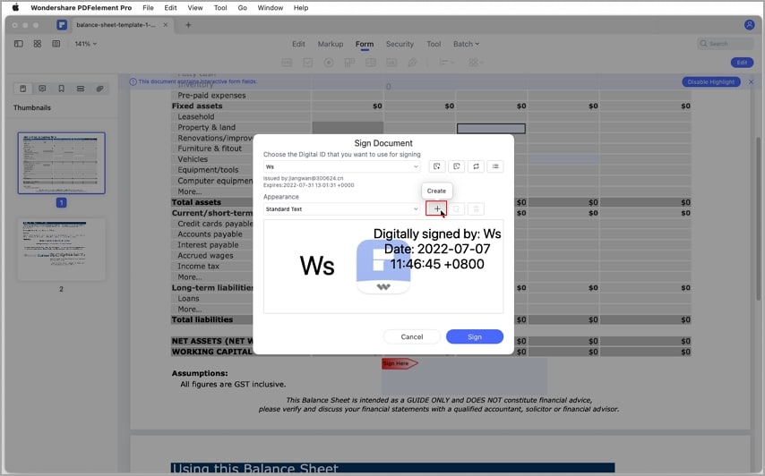 Digitale Signatur zu pdf hinzufügen - id Erscheinungsbild