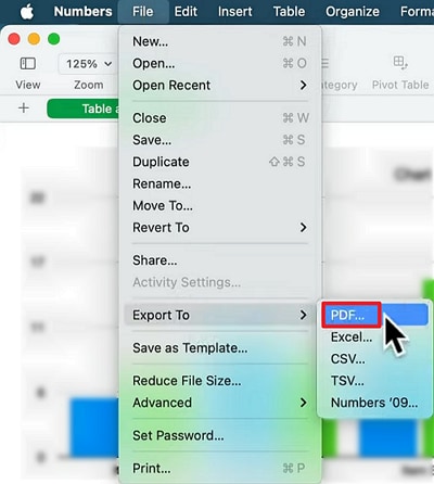 numbers to pdf free on mac