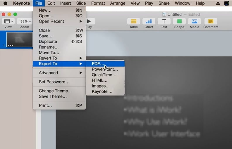 keynote to pdf