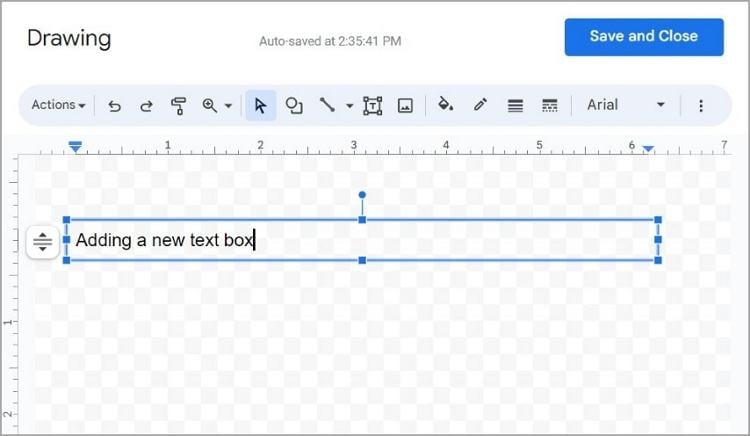 Hinzufügen eines Textfeldes in Google Docs