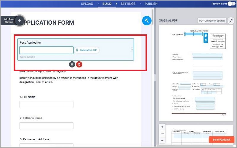 fillable form automatically created by jotform