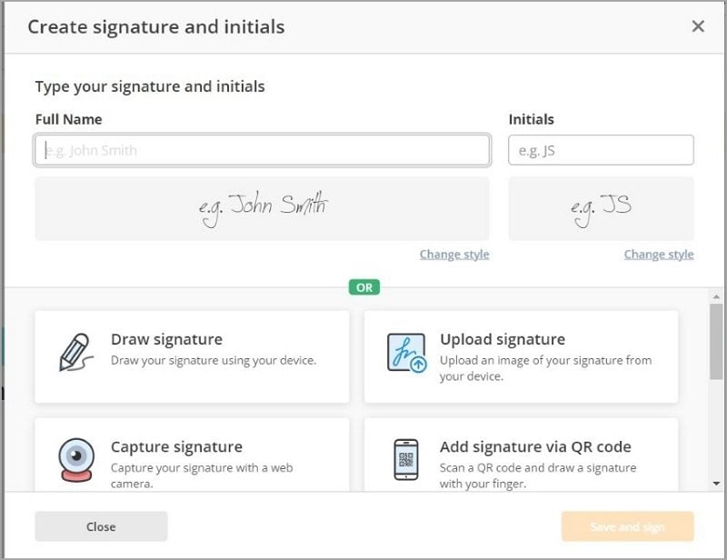 creating a signature on pdf filler