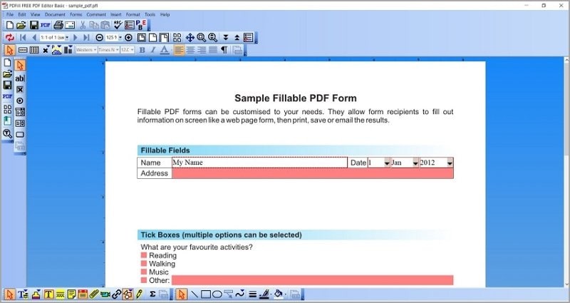 filling out forms using pdfill