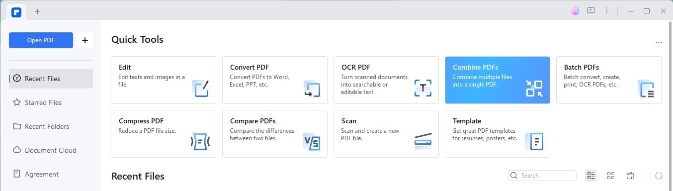 función de combinar PDF