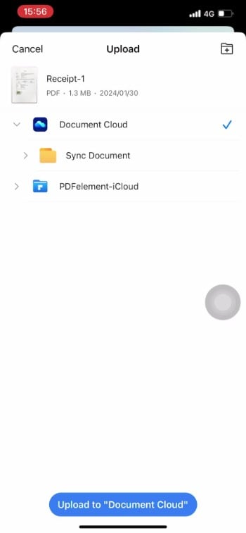 Hochladen in die Document Cloud