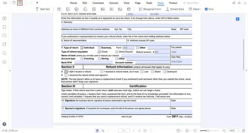 tax form 3911