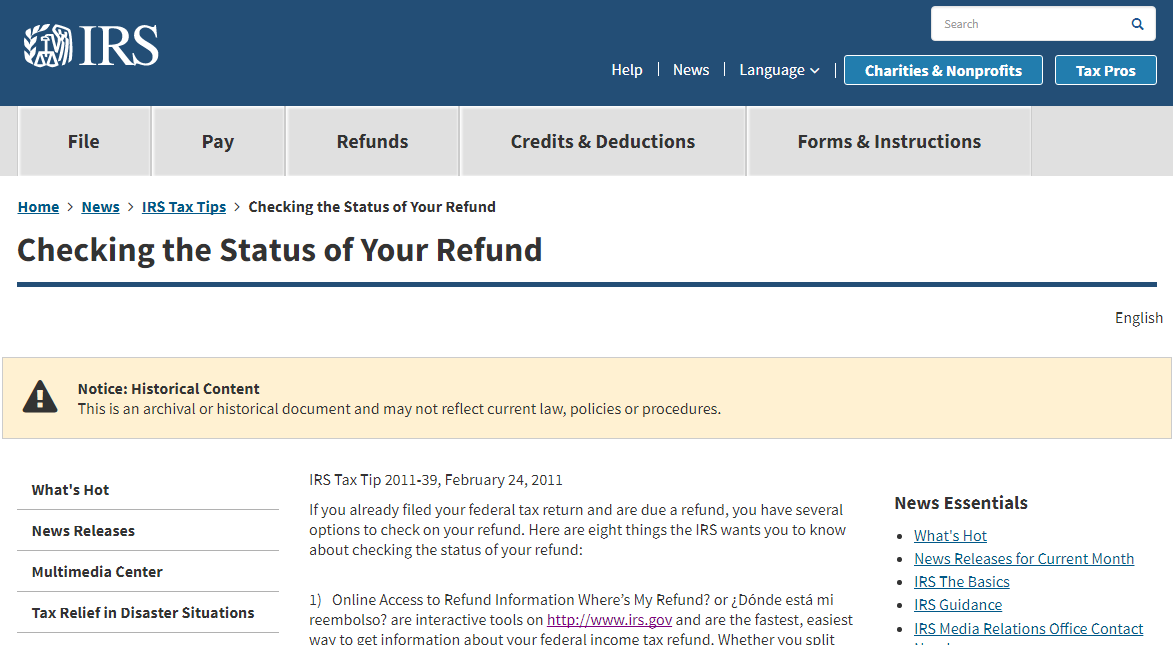 Check Status Of Your Federal And State Tax Refund