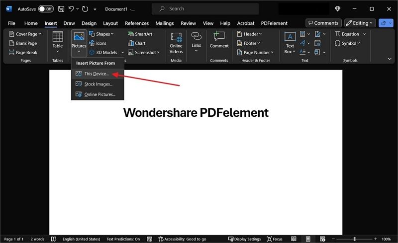 insert pdf into word as image online