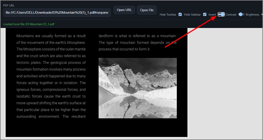 Adjust PDF brightness and contrast in Chrome