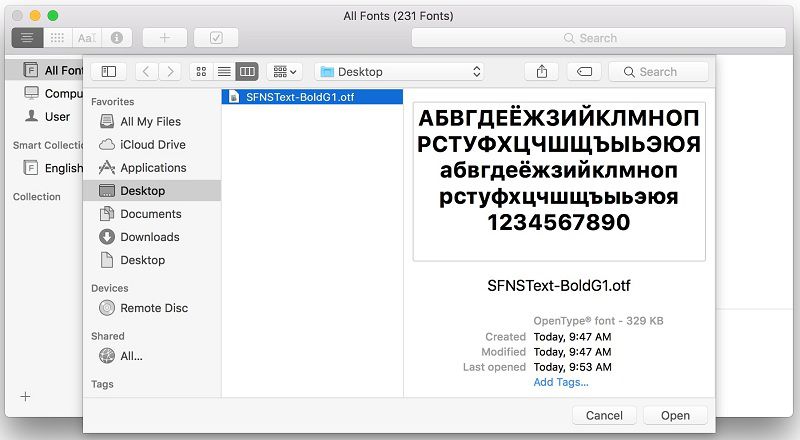 how to install fonts on mac high sierra