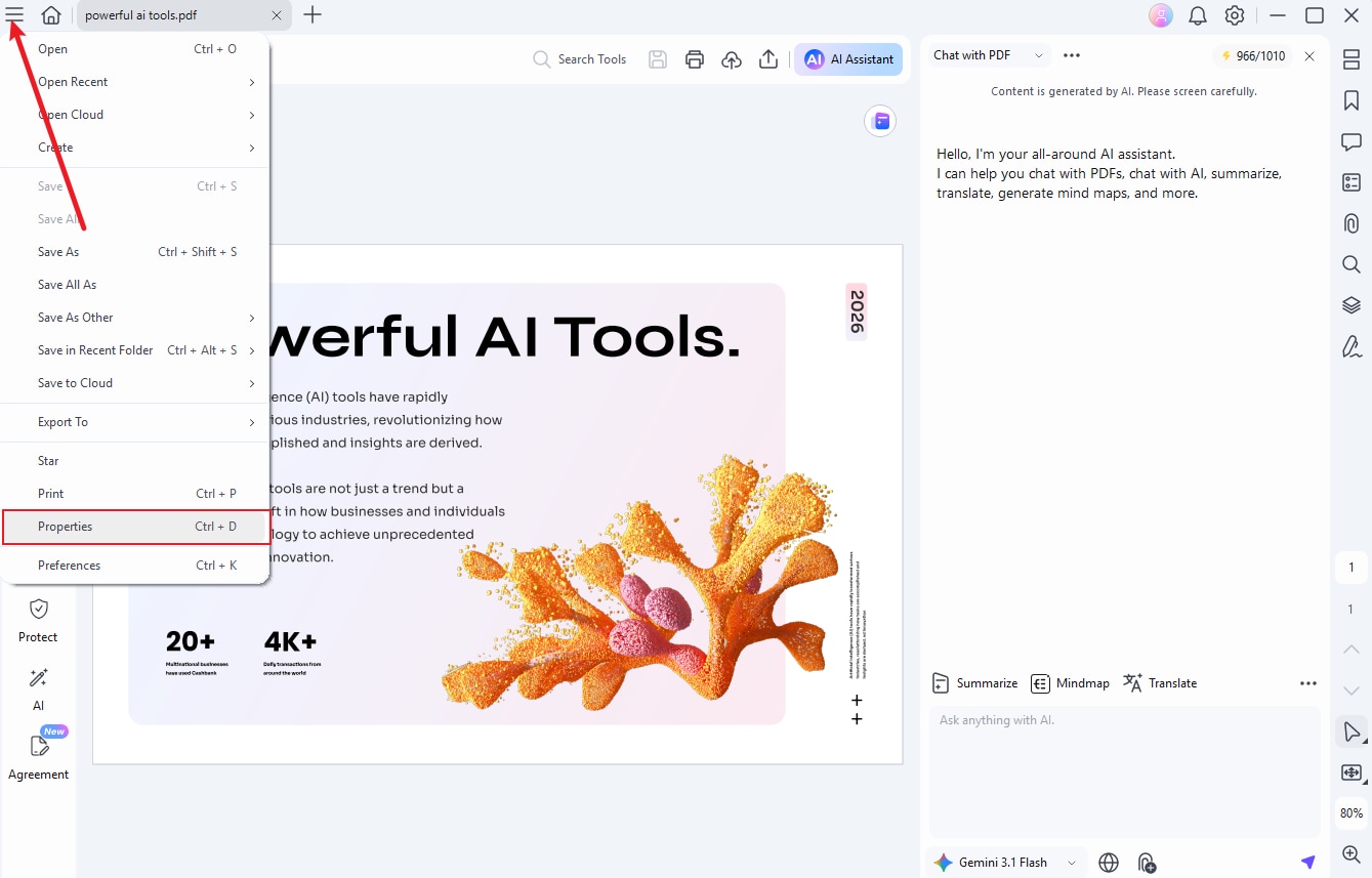 pdfelement properties