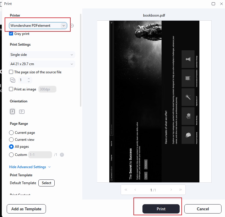 print to pdf with pdfelement