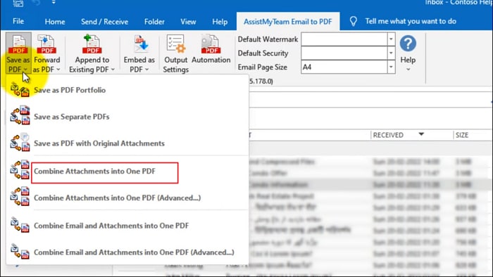 save outlook email to pdf with attachment