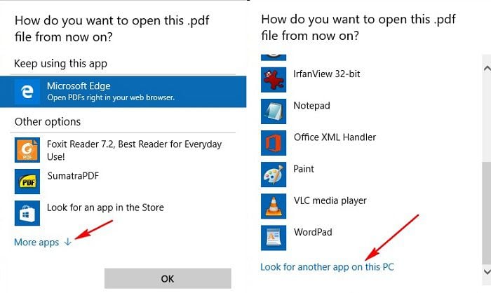 cambiar el lector de archivos PDF predeterminado en Windows 10