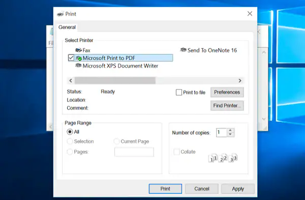 windows 10 print to pdf