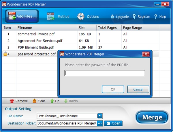 merge protected pdf files