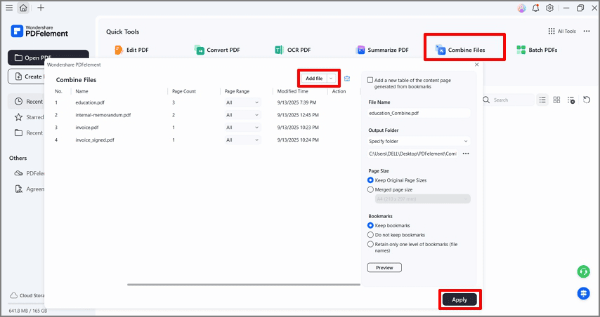 Merge the Word Documents into a PDF