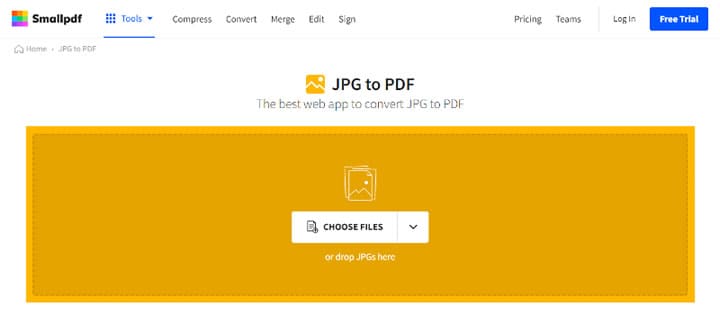 SmallPDF, конвертируйте ваши изображения в PDF-файлы онлайн бесплатно