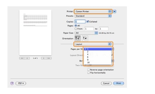 print multiple pages on canon printer