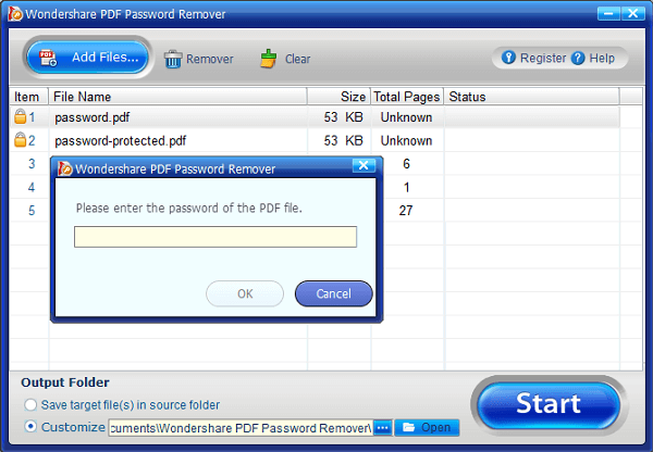 Unlock pdf password