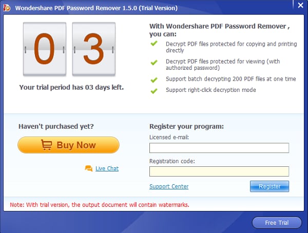 register pdf password remover