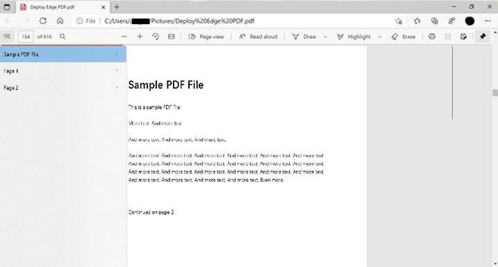 lecteur de pdf microsoft edge
