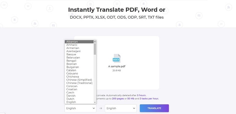 translate english pdf with deftpdf