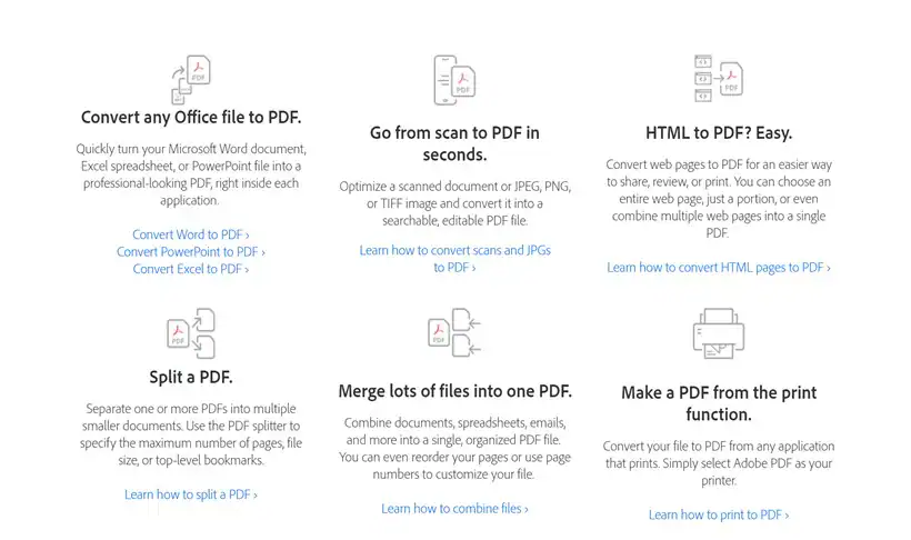 adobe create pdf