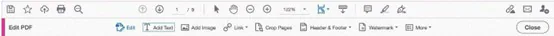 adobe acrobat edit toolbar
