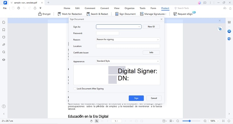 wondershare pdfelement digital signature