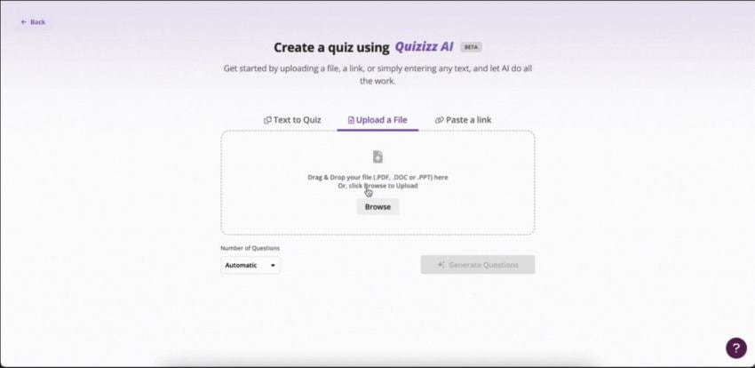 Quizizz Quiz-Generator aus PDF