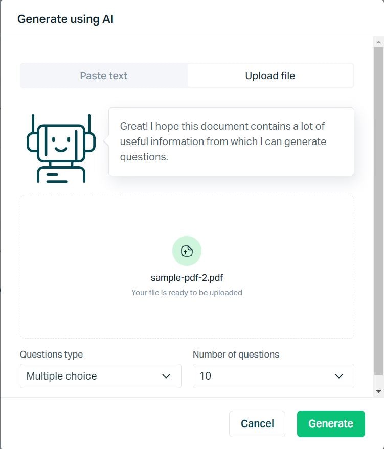 testportal quiz generator from pdf