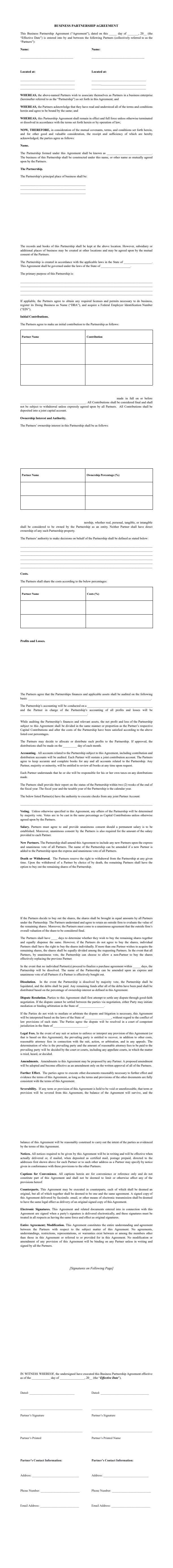 Modèle de Contrat de Partenariat Commercial PDF