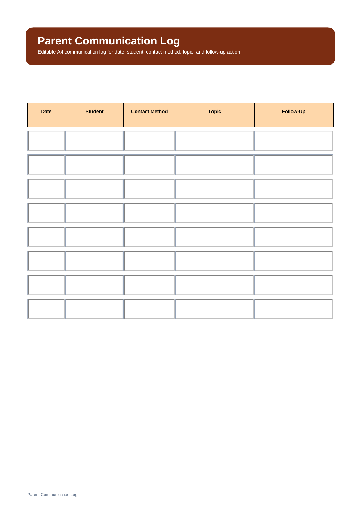 parent communication log
