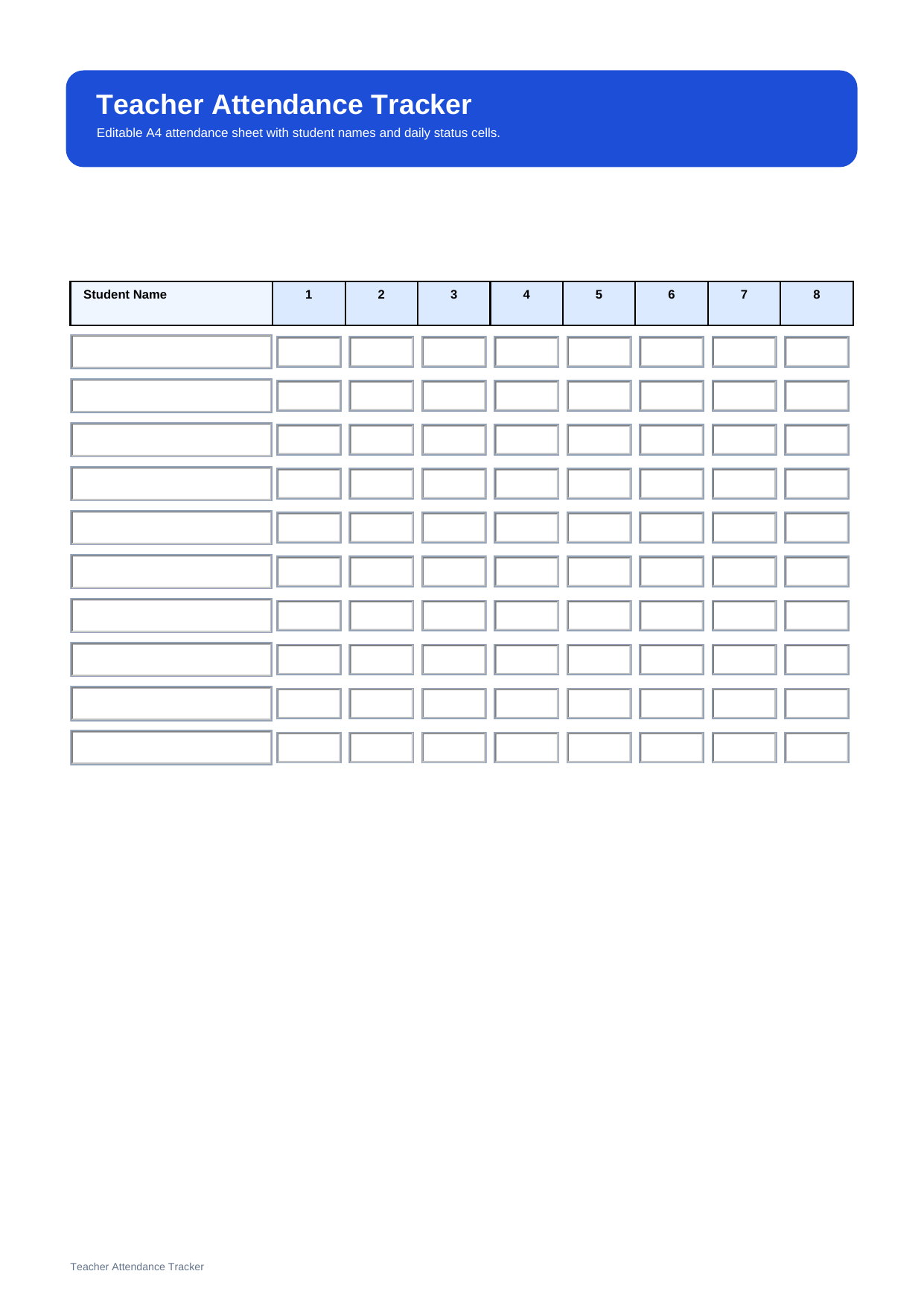 teacher attendance tracker