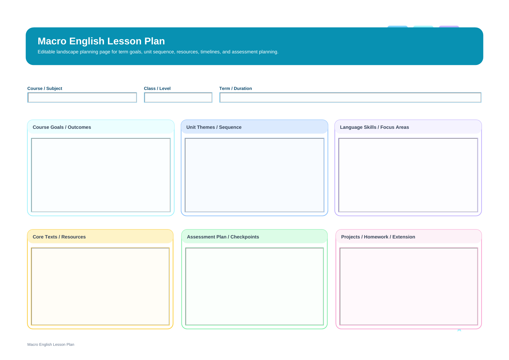 macro english lesson plan