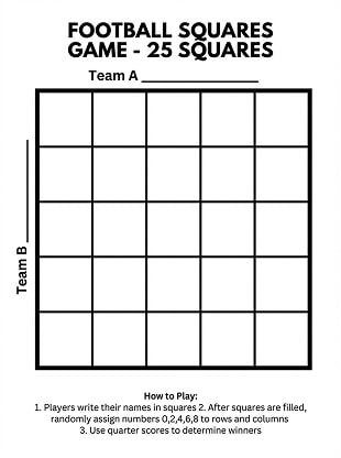 25-square football squares template blank 2