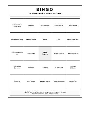 free printable super bowl bingo cards classic PDF