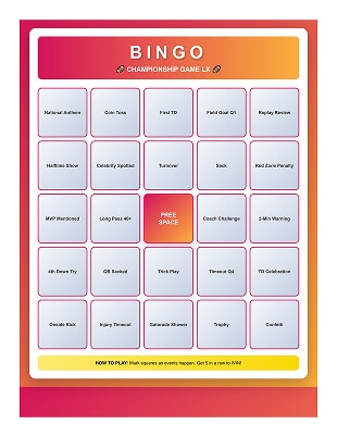 free printable super bowl bingo cards modern PDF