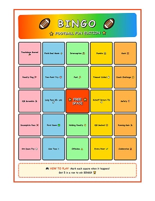 free printable football bingo cards fun PDF
