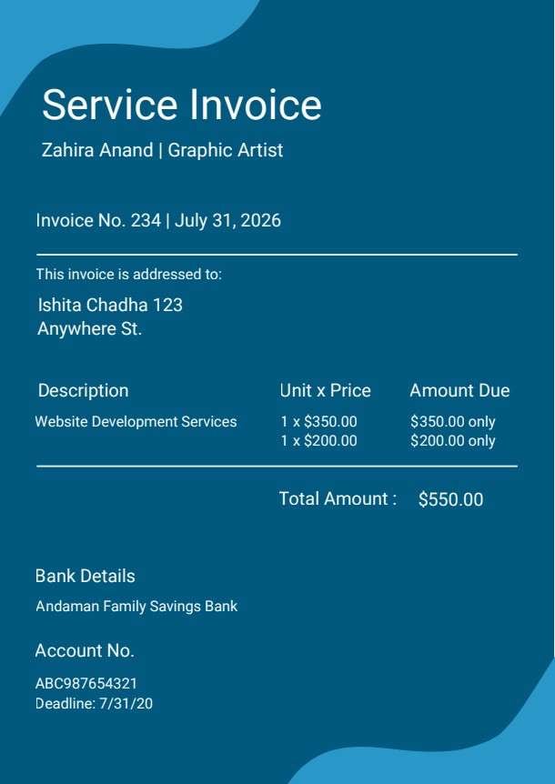 sample Invoice PDF template