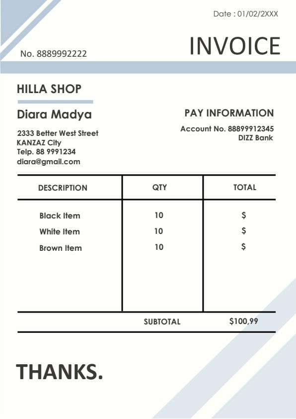 Simple Invoice PDF template