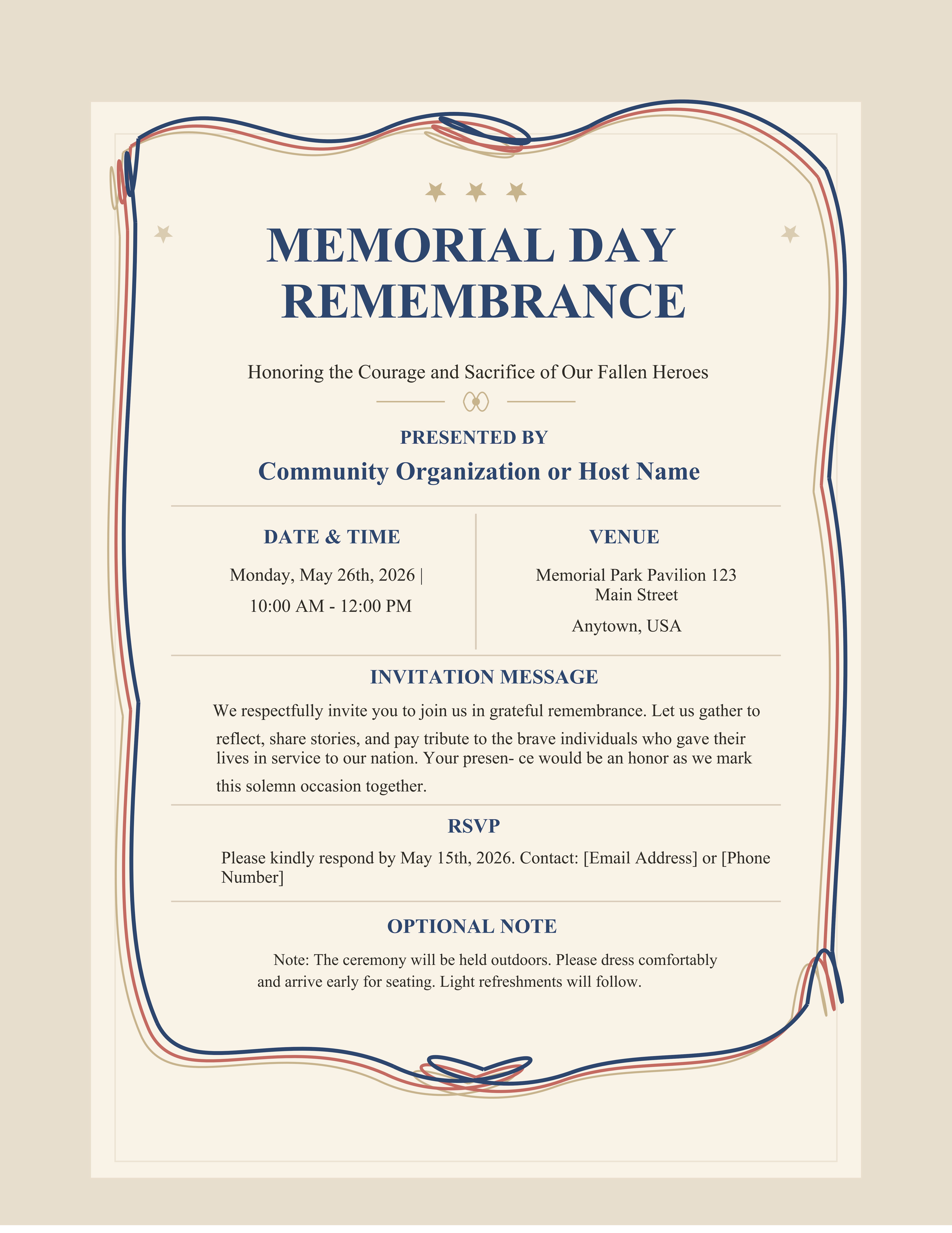 memorial day invitation