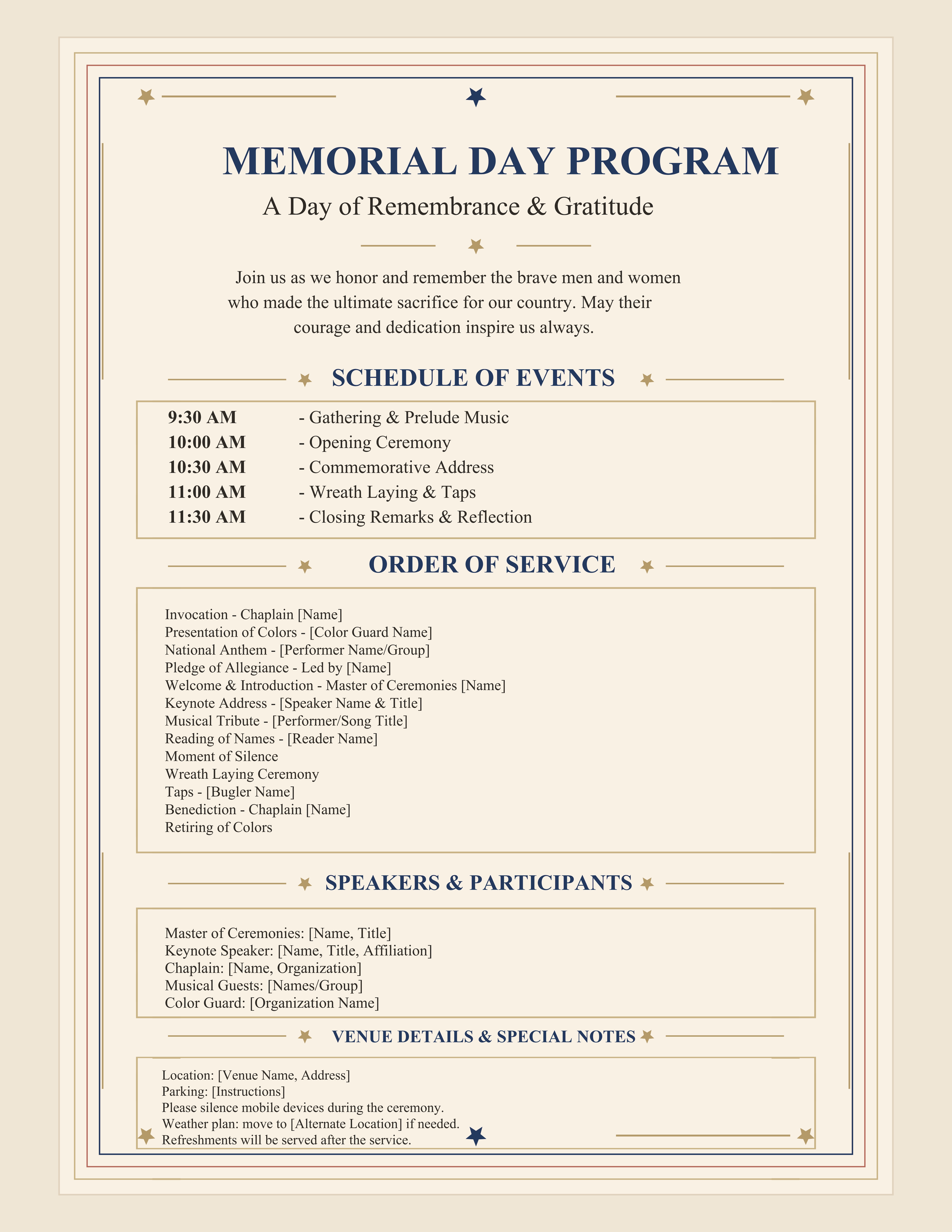 memorial day program