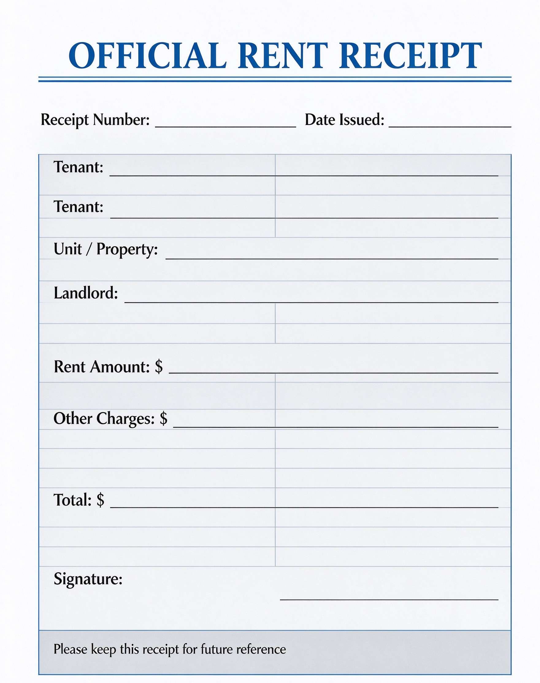 rent receipt example