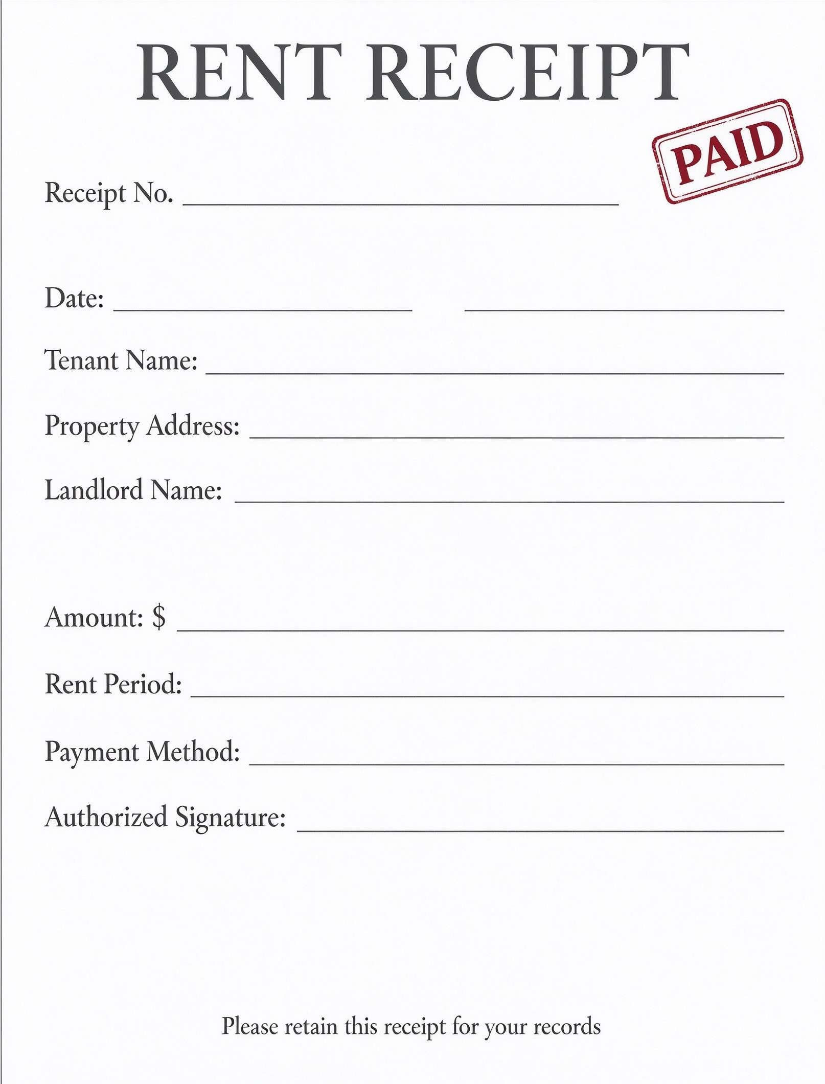 rent receipt format