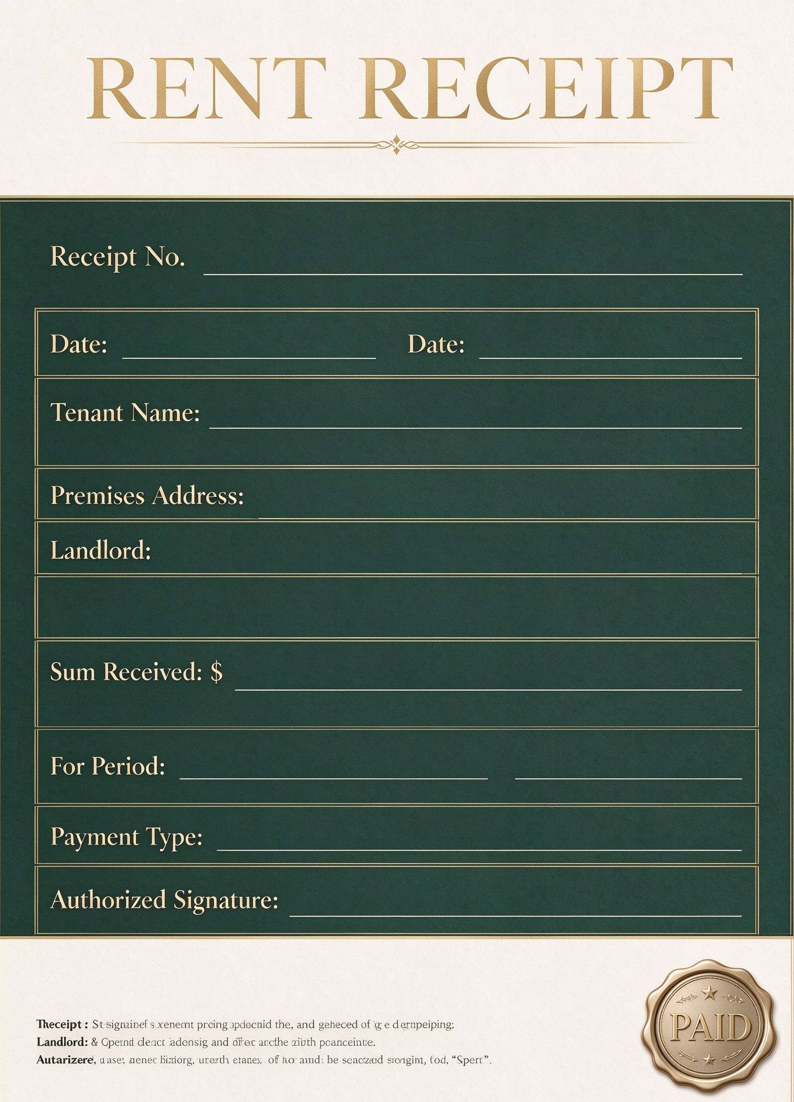 rent receipt PDF