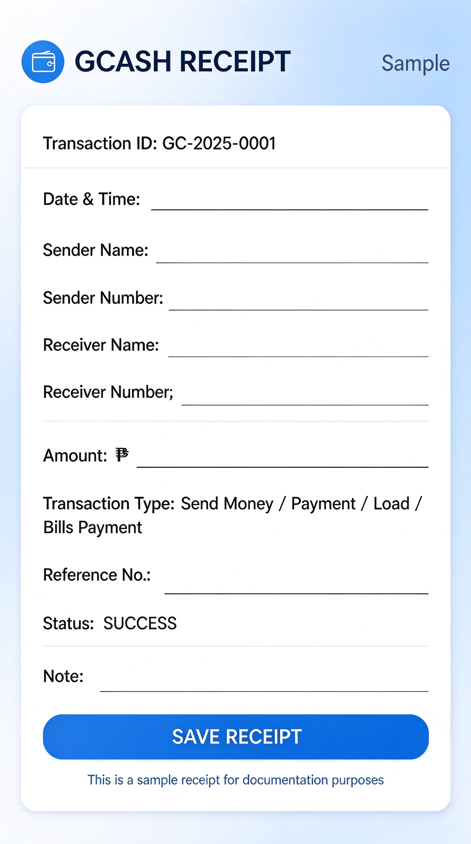 GCash receipt